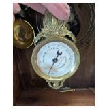 Jacobs Regulator Mantel Clock - Ornate Carved Oak Case, Glass Panel with Birds