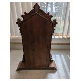 Jacobs Regulator Mantel Clock - Ornate Carved Oak Case, Glass Panel with Birds