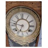 Ansonia Monarch 1885 Clock - Ornate Oak Mantel/Wall Clock with Glass Door Pendulum