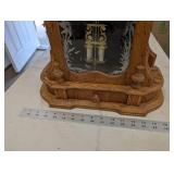 Ansonia Monarch 1885 Clock - Ornate Oak Mantel/Wall Clock with Glass Door Pendulum