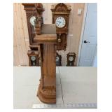 Ansonia Monarch 1885 Clock - Ornate Oak Mantel/Wall Clock with Glass Door Pendulum