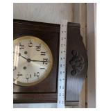 Antique Wall Regulator Clock with Brass Pendulum - Dark Walnut Cabinet