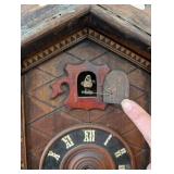 Cuckoo Clock - Hand-Carved Wood Case with Leaf Motifs, Roman Dial