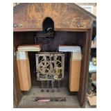 Cuckoo Clock - Hand-Carved Wood Case with Leaf Motifs, Roman Dial