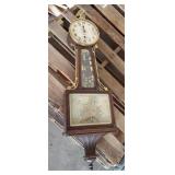 Sessions Banjo Wall Clock Eagle Finial Ship Glass Insert As-Is