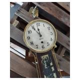 Sessions Banjo Wall Clock Eagle Finial Ship Glass Insert As-Is