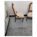 Pair of Victorian Eastlake Carved Upholstered Side Chairs Antique