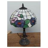Tiffany Style Stained Glass Hummingbird Table Lamp 20in Floral