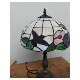 Tiffany Style Stained Glass Hummingbird Table Lamp 20in Floral