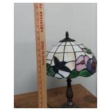 Tiffany Style Stained Glass Hummingbird Table Lamp 20in Floral