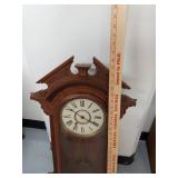 New Haven Lena Time Victorian Wall Clock w/ Pendulum 34.5in Untested
