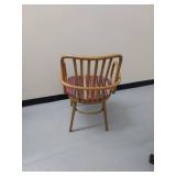 Empire State Bentwood Arm Chair Striped Upholstered Seat Good