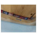 Empire State Bentwood Arm Chair Striped Upholstered Seat Good