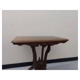 Vintage Wood Parlor Side Table Rectangular Top Four-Leg Base