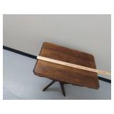 Vintage Wood Parlor Side Table Rectangular Top Four-Leg Base