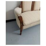 Antique Victorian Eastlake Walnut Upholstered Settee Loveseat Good