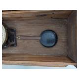 Antique Oak Wall Regulator Clock with Pendulum Gong Strike Untested