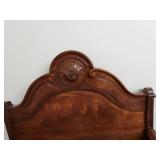 Antique Victorian Carved Wood Hall Bench Settle w Storage Seat