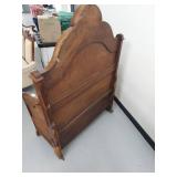 Antique Victorian Carved Wood Hall Bench Settle w Storage Seat