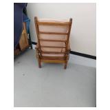 Antique Oak Adjustable Morris Chair with Carved Lion Arms