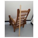 Antique Oak Adjustable Morris Chair with Carved Lion Arms