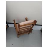 Antique Oak Adjustable Morris Chair with Carved Lion Arms