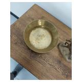 Vintage Brass Horse Figurine and Bowl Decorative Pair With Patina