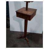 Antique Wood Shaving Stand with Mirror & Two Drawers