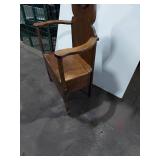 Antique Oak Hall Tree Bench Mirror Coat Umbrella Stand Seat