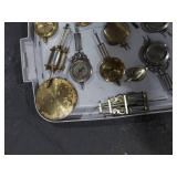 Antique Clock Pendulum Parts Lot Brass Nickel Mixed Makers Repair