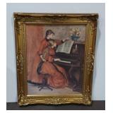H.A. DeNunzio After Renoir Girls at Piano Framed Canvas, Good