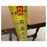 Vintage Wood Drop Leaf Gateleg Table w Drawer Turned Legs 44x32