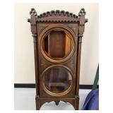 Antique Victorian Gothic Walnut Wall Clock Case 48in Tall Parts