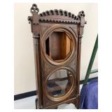 Antique Victorian Gothic Walnut Wall Clock Case 48in Tall Parts