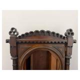 Antique Victorian Gothic Walnut Wall Clock Case 48in Tall Parts
