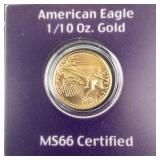 1999 American Eagle 1/10th ounce gold 5 Dollars