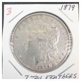 1879 Morgan Silver Dollar, 7 Tail Feathers