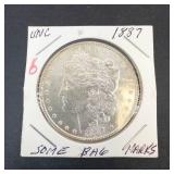 1887 Morgan Dollar,  Beautiful!   with some bag marks