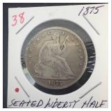 1875 Seated Liberty Half Dollar