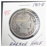 1907-D Barber Half Dollar