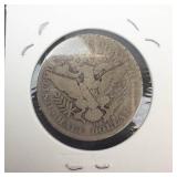 1908-D Barber Half Dollar, reverse scratches