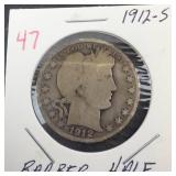 1912-S Barber Half Dollar