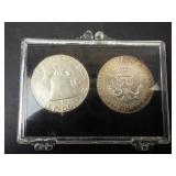 Last of the Franklin 1963, First of the Kennedy 1964 2 coin set