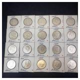 20 (1 roll equivalent)  90% Kennedy Half Dollars, 1964  7.23 oz silver