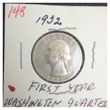 1932 Washington Quarter, First Year!