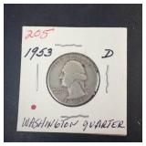 1953-D Washington Quarter