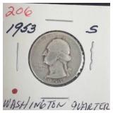 1953-S Washington Quarter