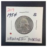 1954-S Washington Quarter