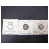 1924 P,D,S Merecury Dimes