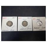 1937 P,D,S Mercury Dimes